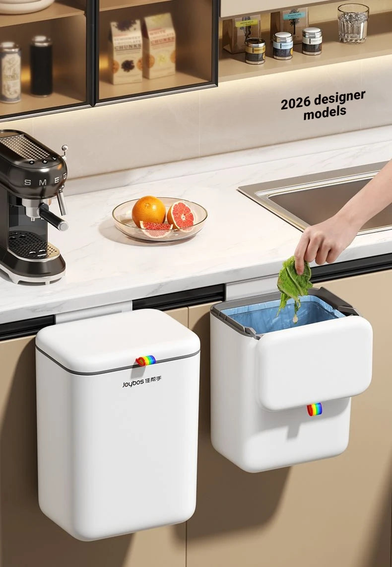Cubo de basura de pared Joybos 12L con tapa deslizante para baño y cocina