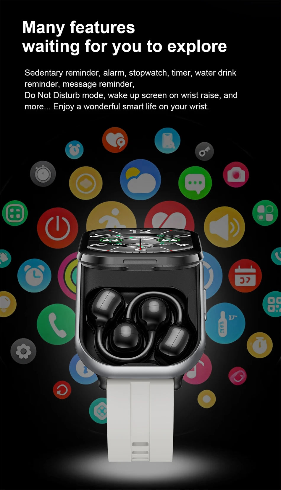 Reloj Inteligente D12 con Auriculares TWS Bluetooth