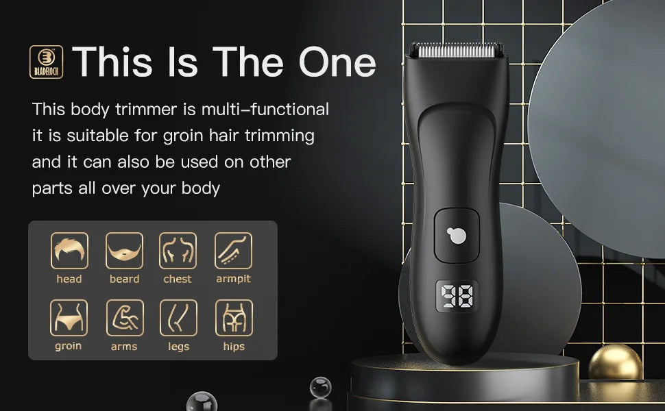    Recortadora de vello corporal para hombres, afeitadora recargable para barba, depiladora de pecho, axilas e ingle
