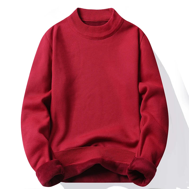 Jersey para hombre, suéter suave, camisas de terciopelo de invierno, ropa de marca, blusa fría cálida de lana tejida, camisas inferiores ajustadas