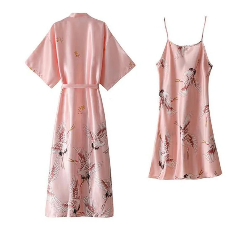 Pijama Conjunto 2 Piezas Mujer - Camisón Sedoso Cuello en V