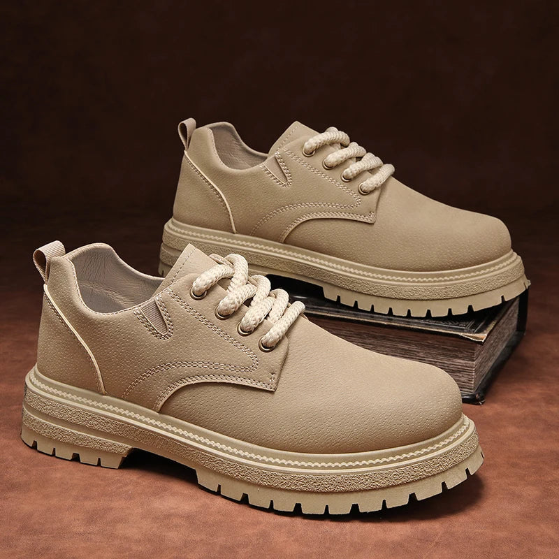 Alta calidad, zapatos informales de cuero para negocios, cómodos zapatos italianos de fondo grueso para hombre, zapatos Oxford antideslizantes para exteriores