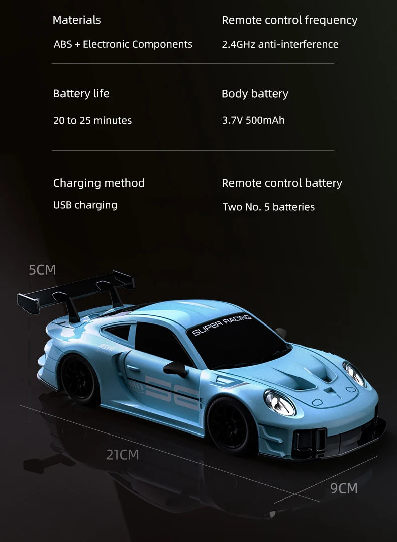 Coche de Carreras a Control Remoto 1:24, 4WD, Alta Velocidad, Juguete para Niños