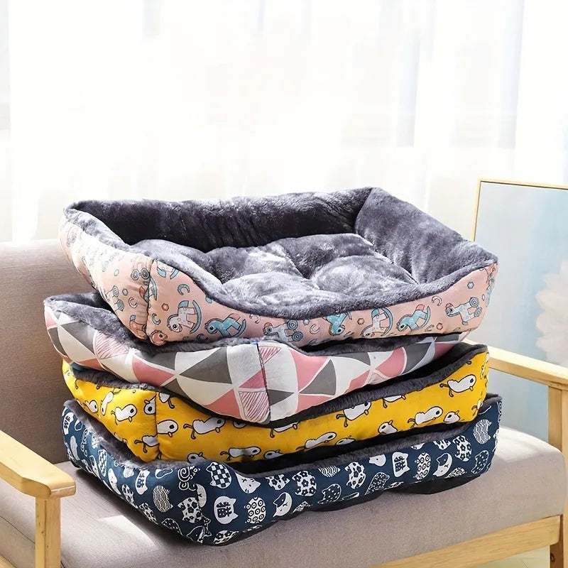 Cama Acolchada con Bordes para Perros y Gatos — Todos los Tamaños