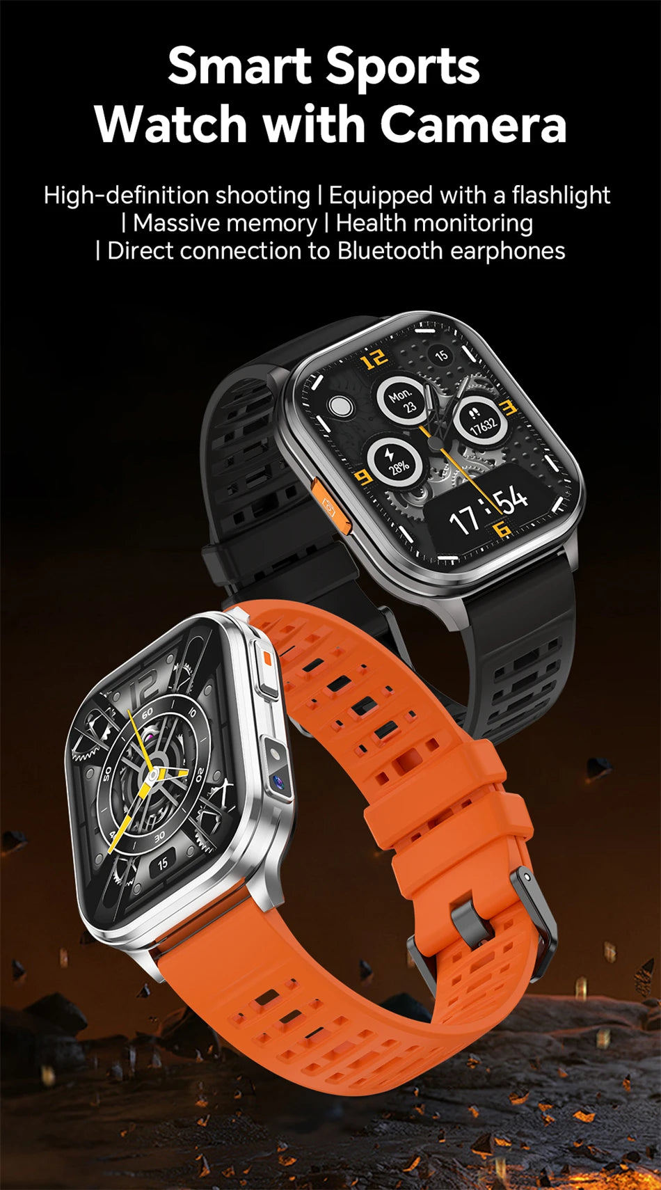Reloj Inteligente Cámara Monitor de Salud Fitness