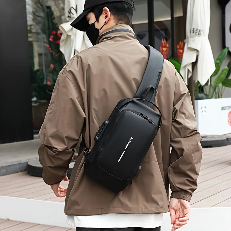 Bolso de Pecho Antirrobo con Cerradura para Hombre
