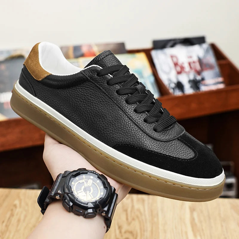 Zapatos casuales de cuero genuino para hombre, ligeros y cómodos