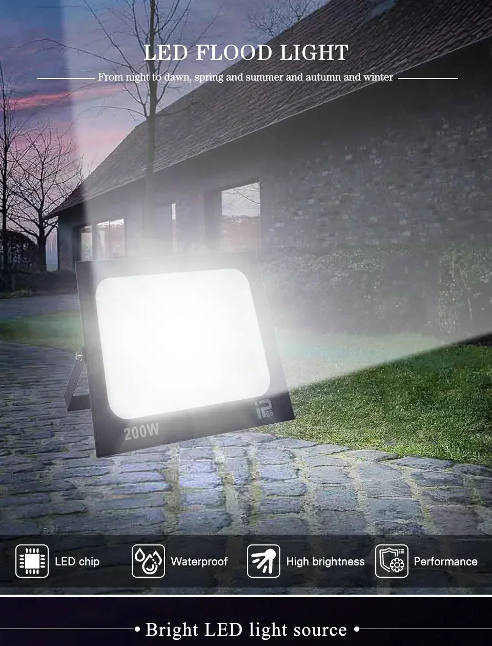 Reflector LED 100W-200W Impermeable para Exteriores 6500K