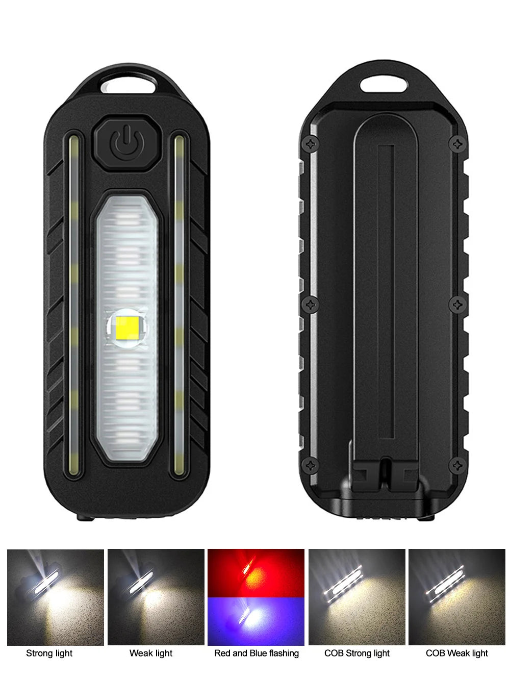 Mini Linterna LED USB Recargable para Bicicleta con Luz Trasera y Llavero