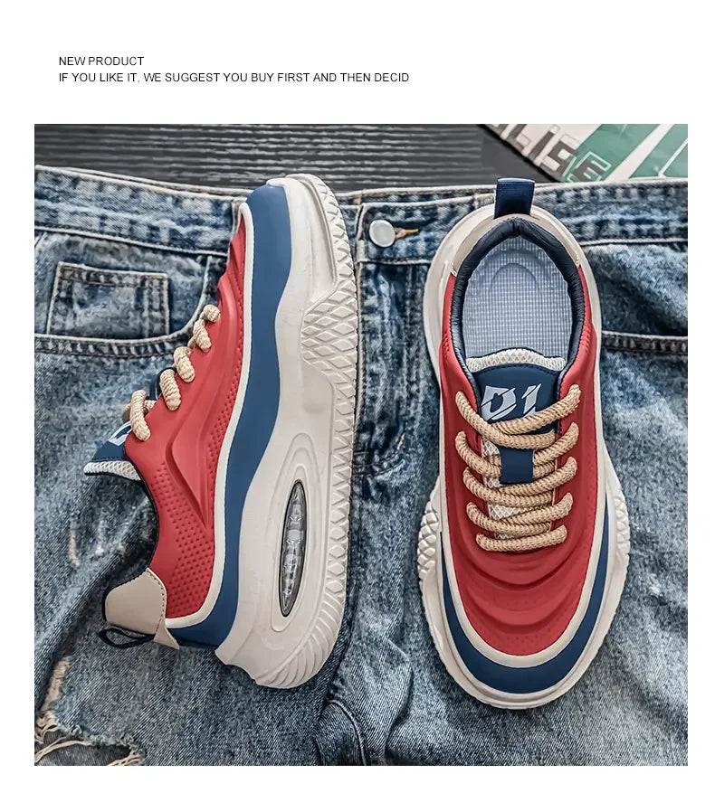 Zapatos Deportivos Casuales para Hombre, Zapatos de Skate con Suela Gruesa a la Moda, Zapatos Modernos y Cómodos para Hombre, Adecuados para Exteriores