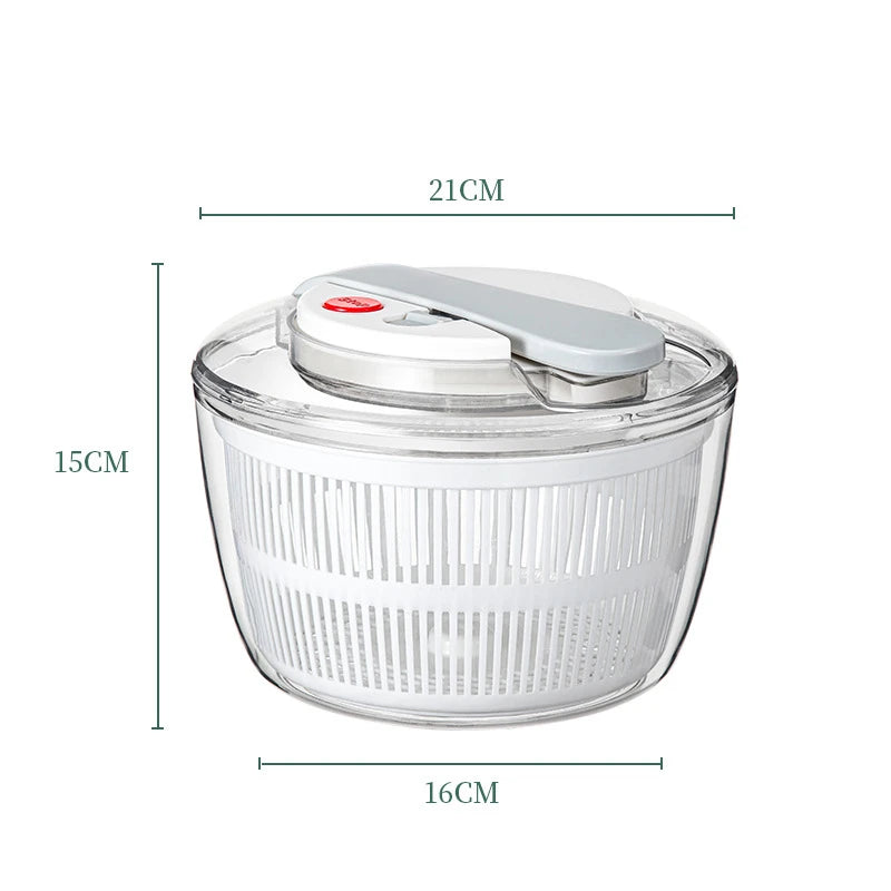 LMETJMA-girador de ensalada de 3L, tazón de ensalada grande con tapa, fácil de presionar con una sola mano, Spinner para ensalada, lavadora, secadora, mezclador escurridor JT249