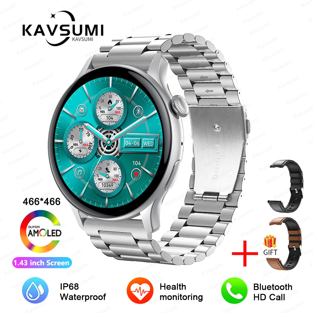 Reloj Inteligente NFC para Mujer con AMOLED, GPS y Llamadas Bluetooth