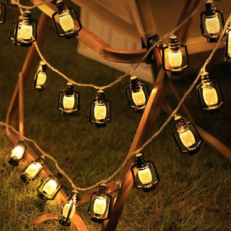 Guirnalda de Luces LED Solares, Lámpara de Botella Retro, Guirnalda de Luces Decorativas Navideñas, Lámpara de Ambiente para Jardín, Luz para Acampar al Aire Libre