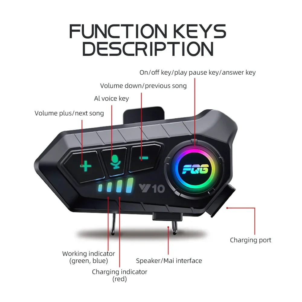 Y10 Kit Bluetooth para Casco de Moto Manos Libres