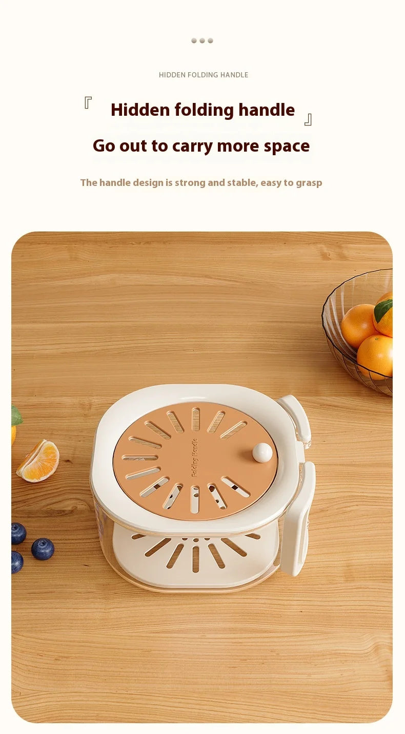 Cesta de drenaje grande, bonita cesta de frutas, filtro de agua telescópico, cesta de verduras para lavado de deshidratación gruesa 2 en 1 con tapa