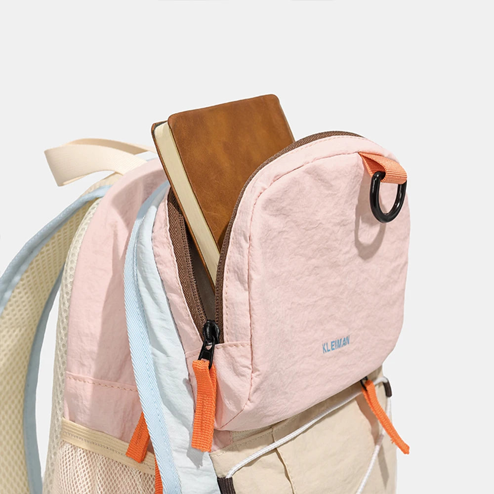 Mini Mochila de Nailon con Cordón Elástico, Ligera para Senderismo y Uso Diario