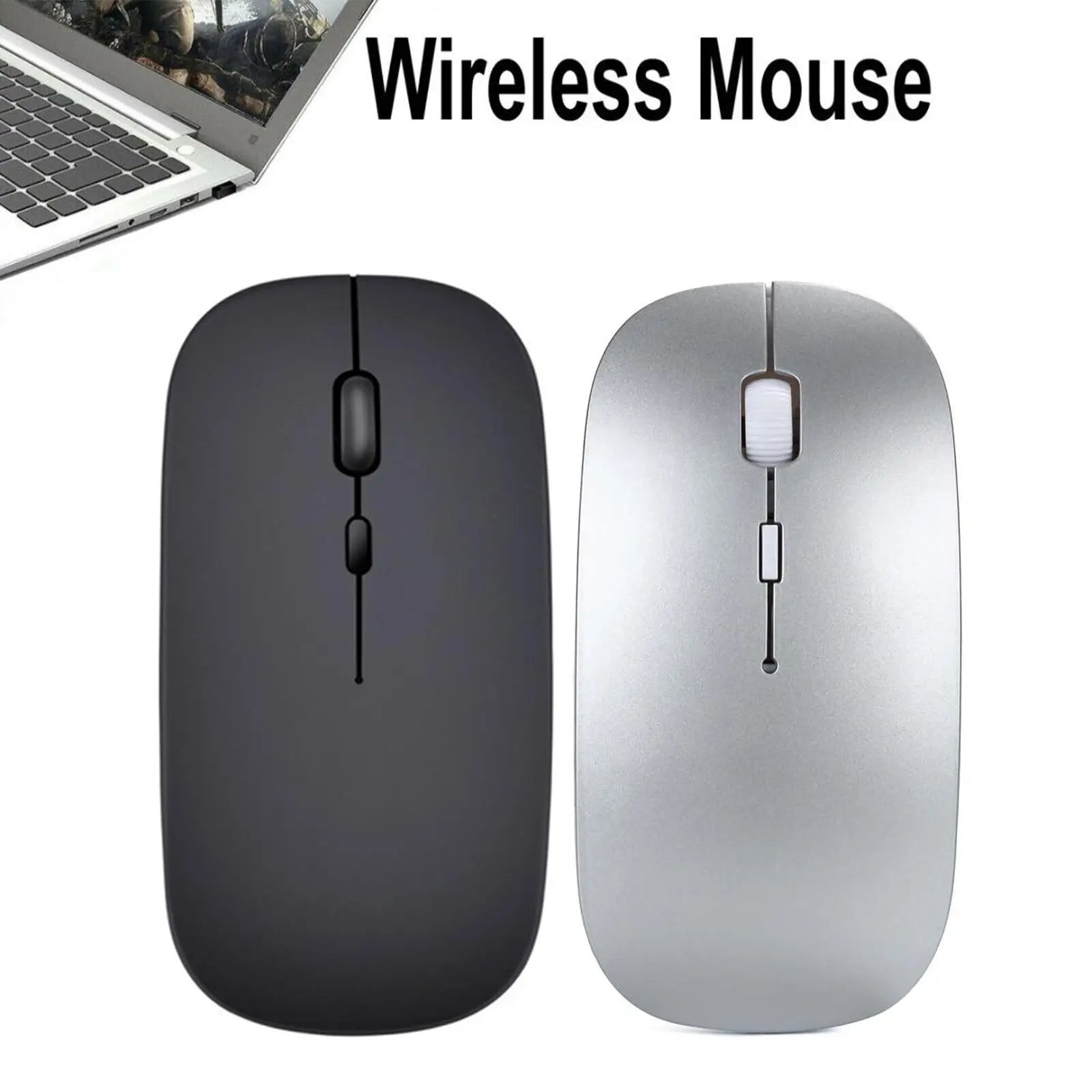 Ratón inalámbrico delgado, ratón óptico de 2,4 GHz, 1600DPI, ratón silencioso para Gamer, ratón de diseño ergonómico con receptor USB para PC y portátil