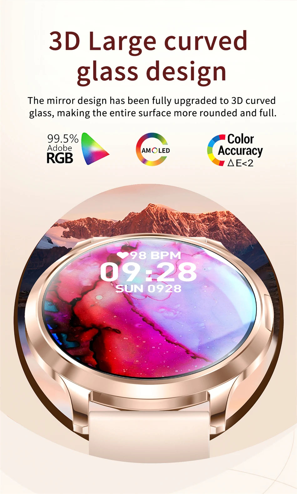 Reloj Inteligente LIGE AMOLED Curva 3D para Mujer