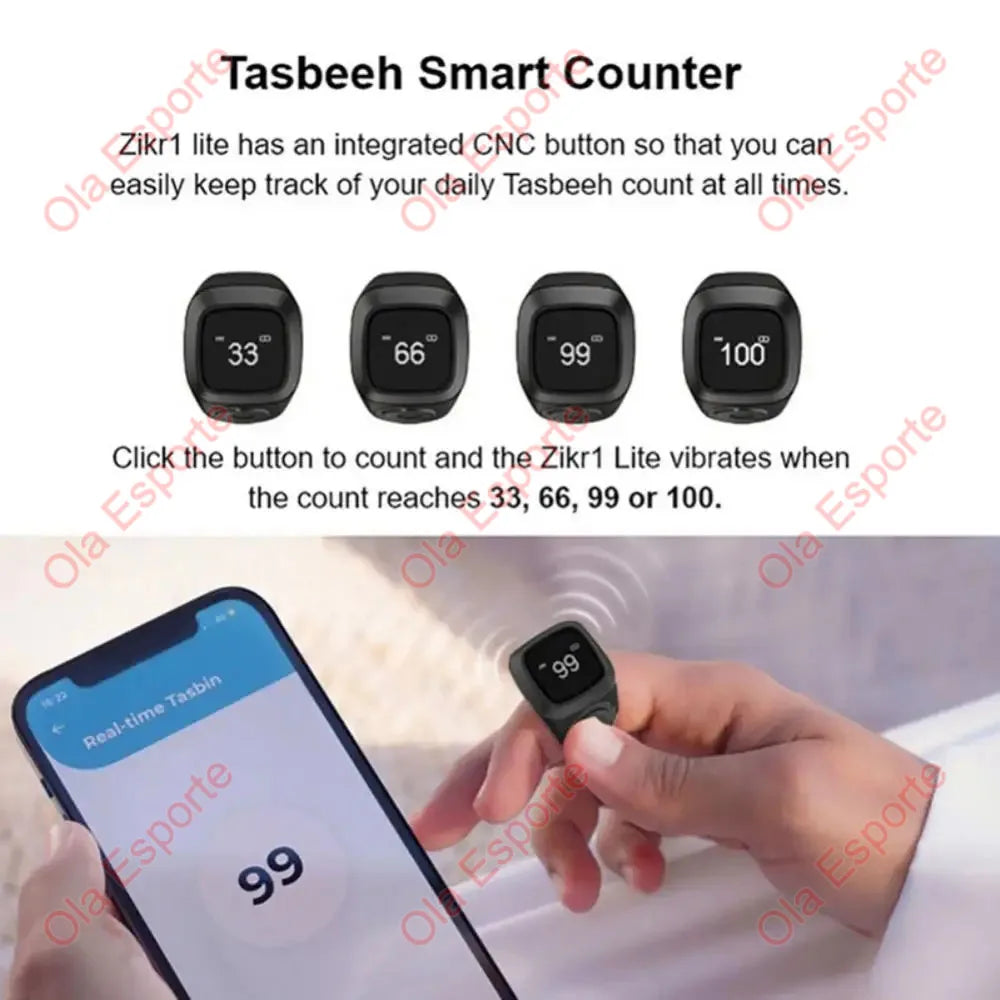 Qibla Smart Zikr Ring Contador Digital Tasbih