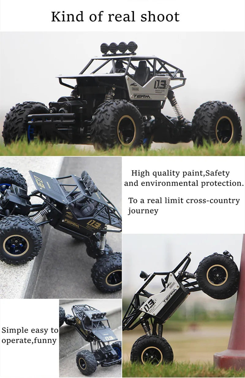 Auto Teledirigido 4WD 1:12/1:16 Buggy RC Todoterreno con Luces LED