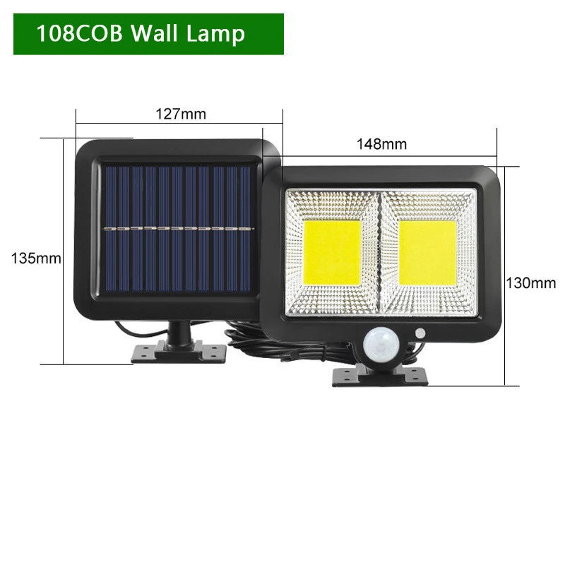 Lámpara Solar de Pared Exterior con Sensor de Movimiento 3 Modos