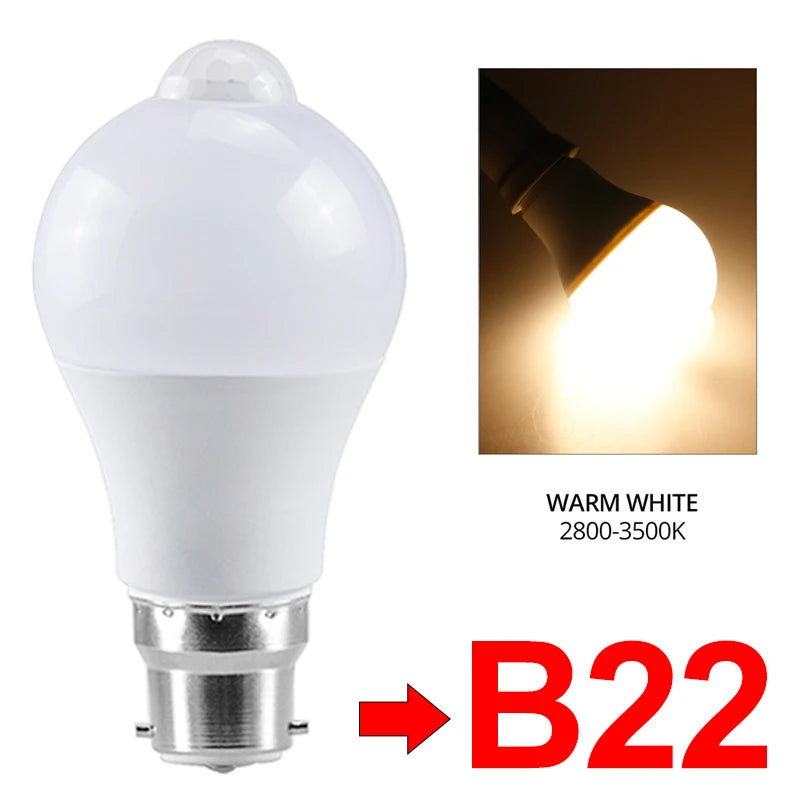 Bombilla LED con Sensor de Movimiento PIR para el Hogar