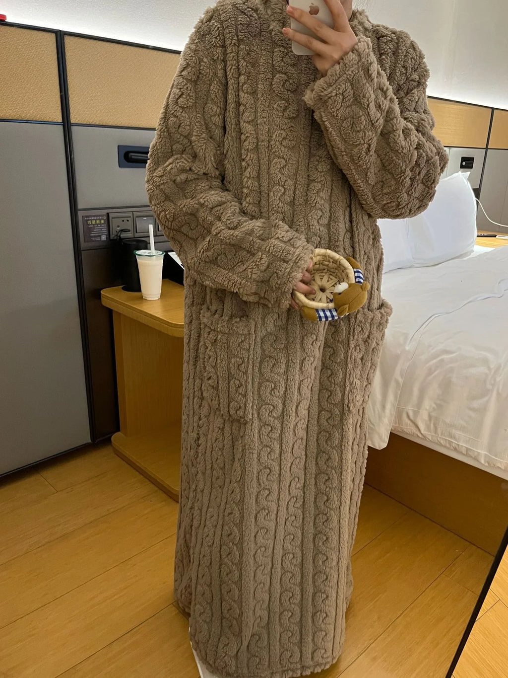 Pijama Polar de Mujer Talle Grande – Franela con Rayas