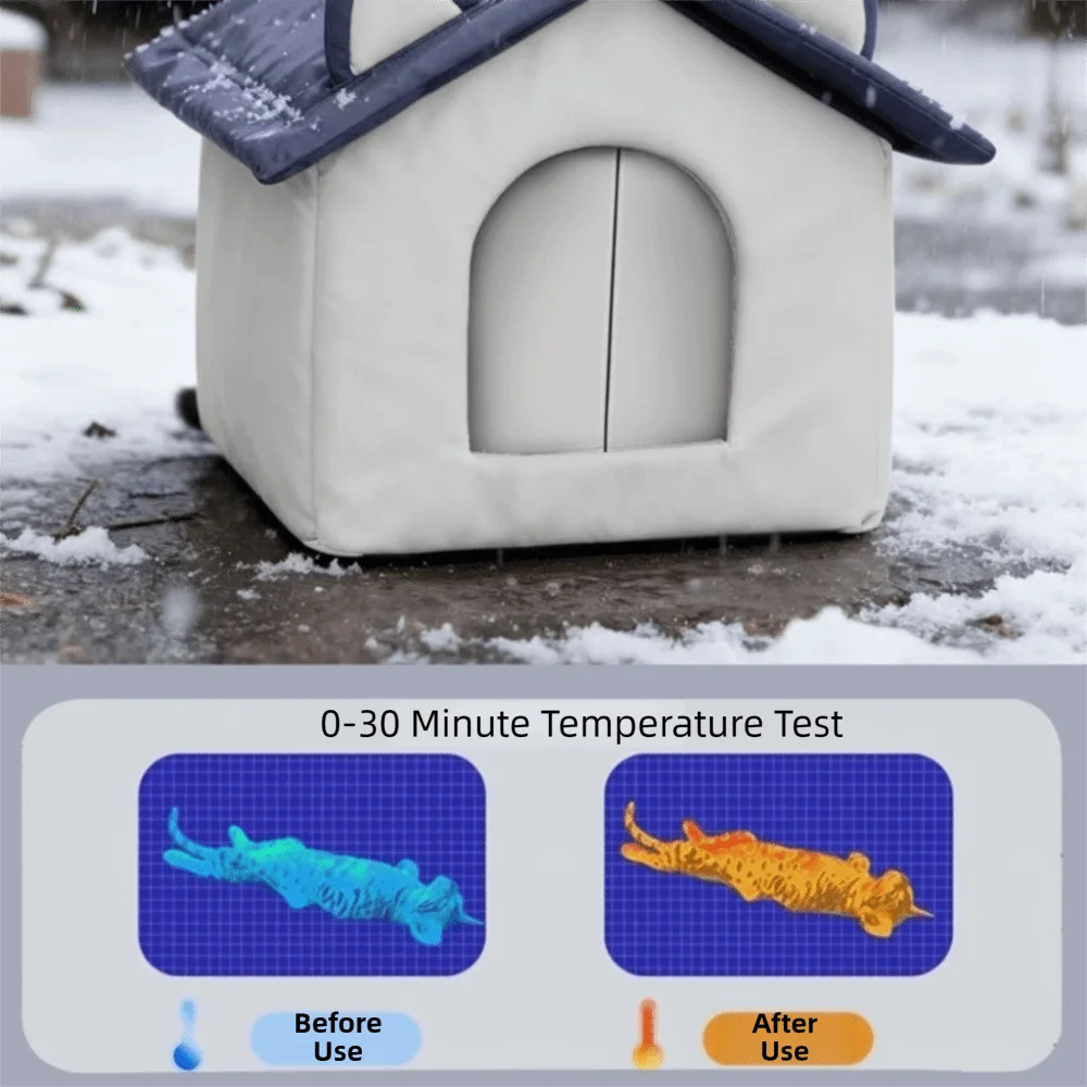 Refugio Aislado para Gatos de Exterior — Impermeable y Resistente