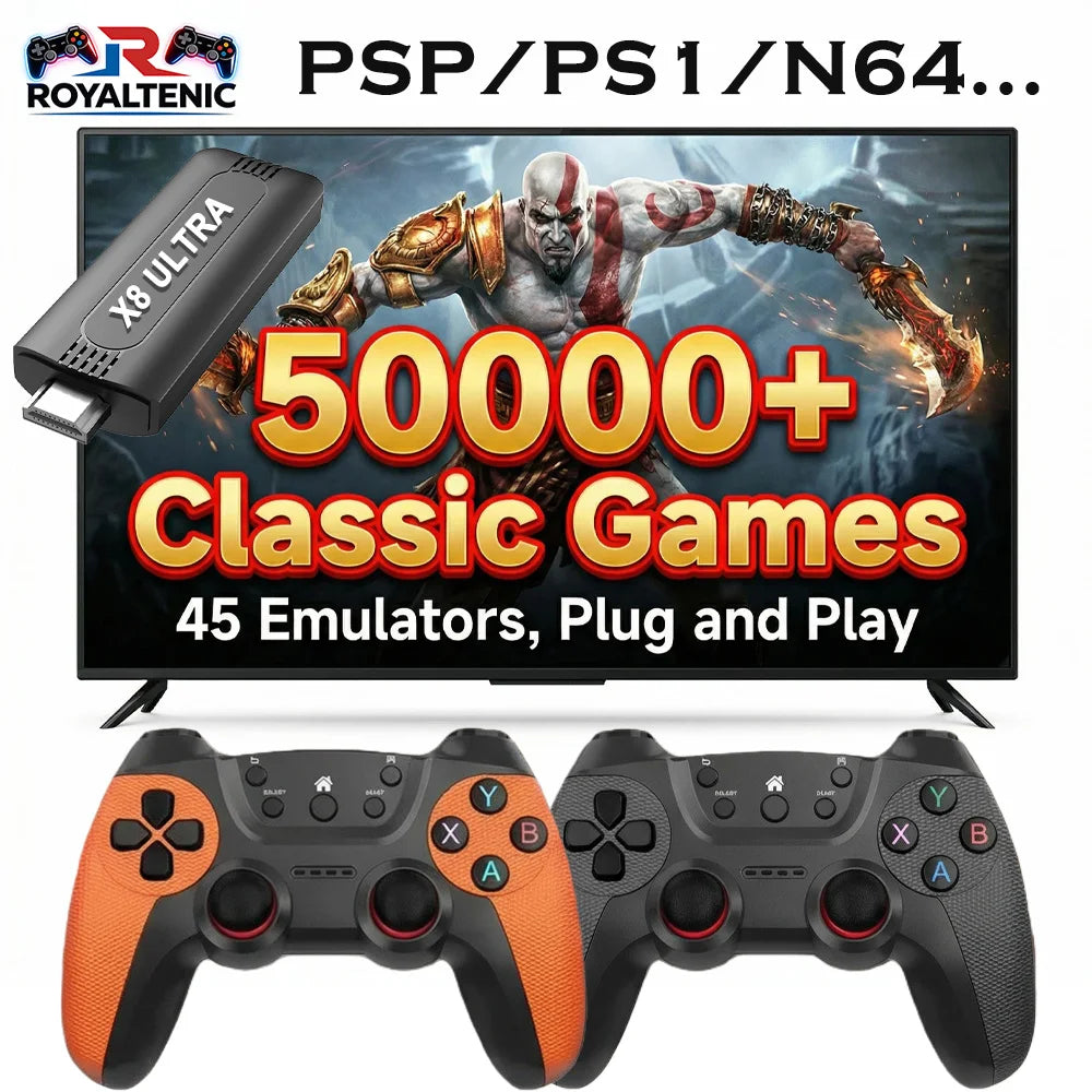 Consola de juegos retro con más de 50000 juegos integrados para PSP/PS1/N64/MD, consola de juegos para TV HD 4K, reproductor de videojuegos portátil