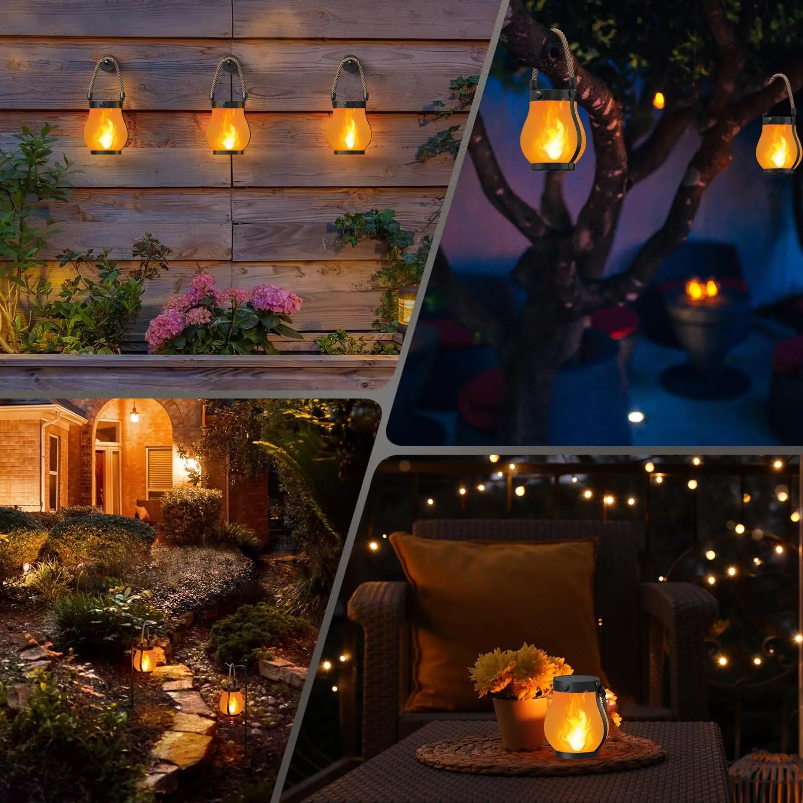 Lámpara Solar de Cuerda LED Impermeable para Jardín