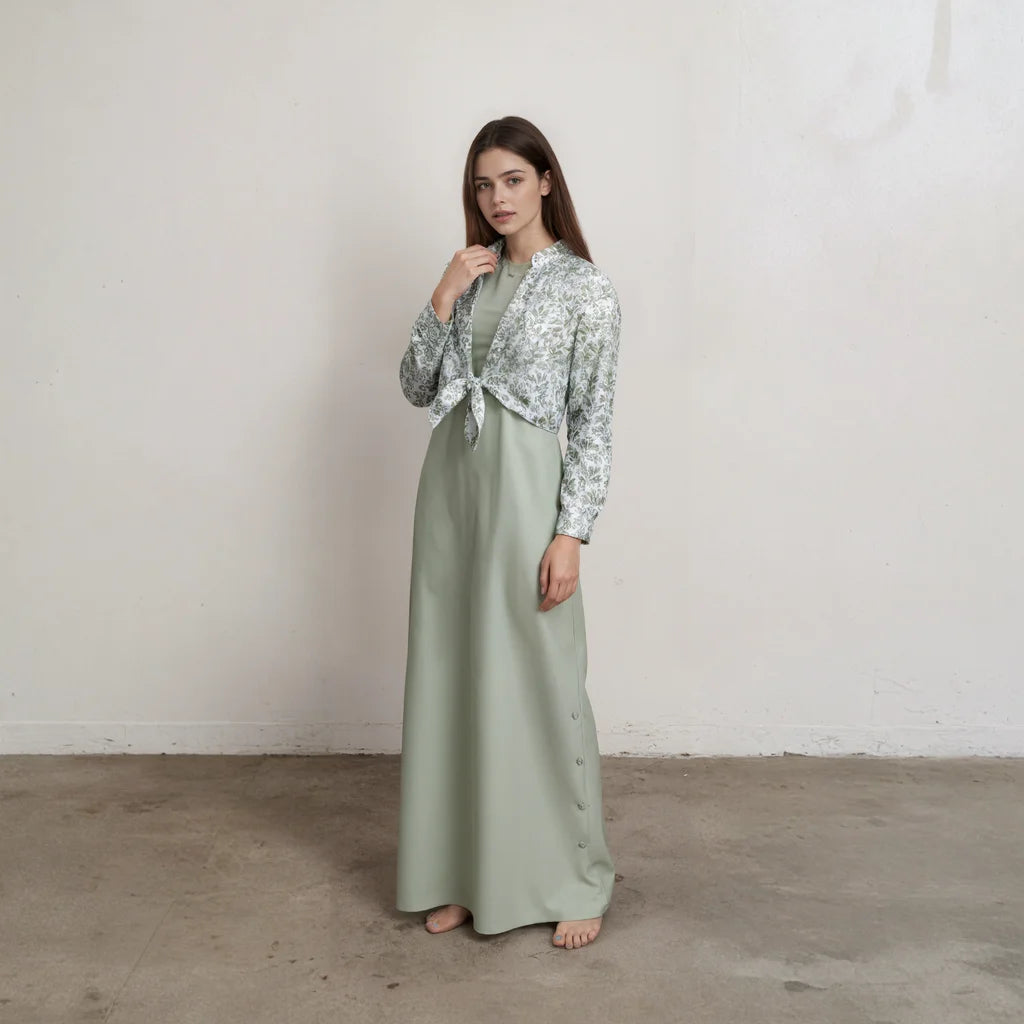 Conjunto de camisa y vestido de lino y algodón para mujer, estampado de moda con bolsillo, colección de vestidos de alta calidad, conjunto elegante de 2 piezas para otoño