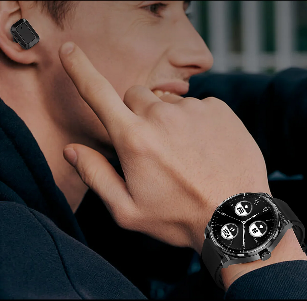 Reloj inteligente TWS con auriculares para hombre y mujer, función NFC, rastreador deportivo, Monitor de ritmo cardíaco, reducción de ruido, reloj inteligente