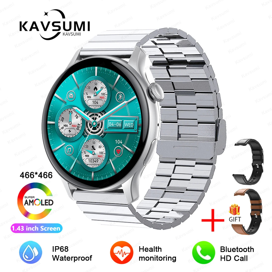 Reloj Inteligente NFC para Mujer con AMOLED, GPS y Llamadas Bluetooth