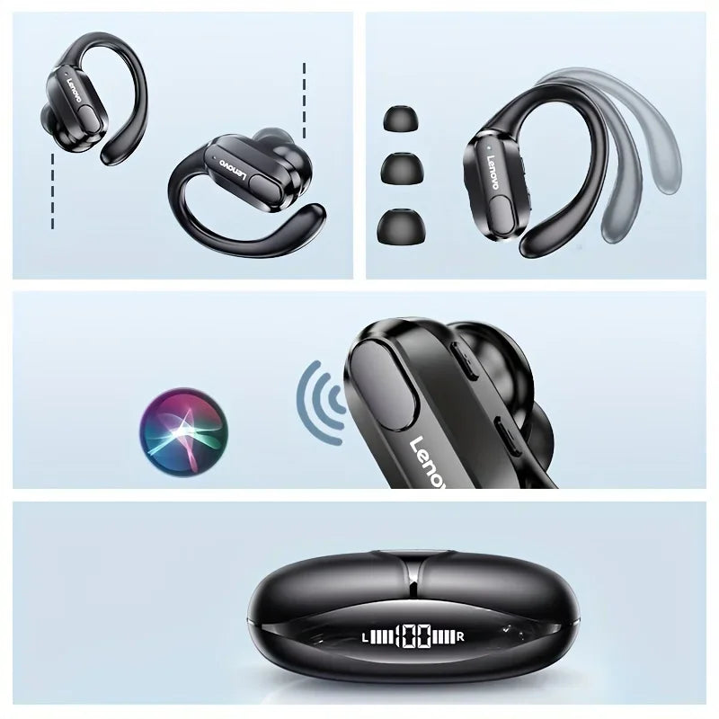 Auriculares Bluetooth 5.3 Lenovo XT80 con Gancho Deportivo