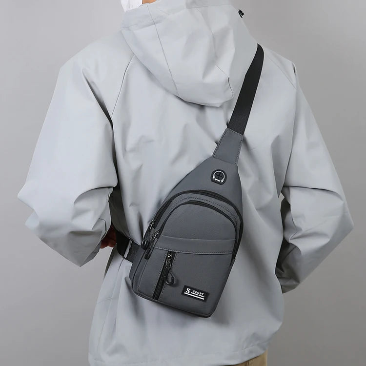 1 bolso cruzado ajustable para hombres y mujeres, bolso deportivo para el pecho de 38,1 cm, mochila duradera para viajes y senderismo
