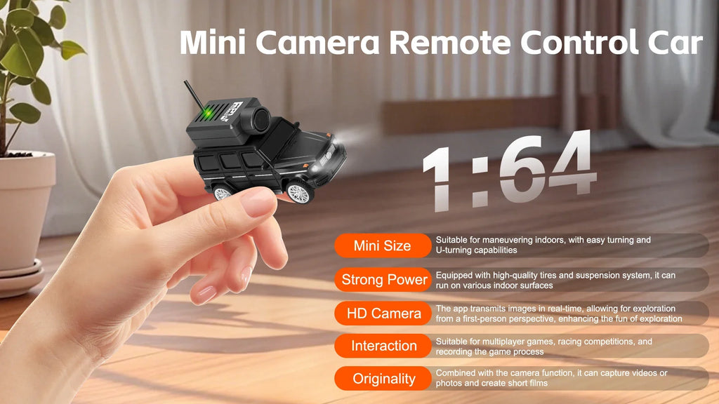 Auto RC WLtoys 1/64 Mini SUV con Cámara FPV 720P y Control por App