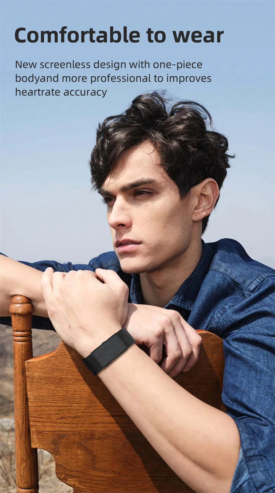 Pulsera inteligente LIGE sin pantalla con GPS y monitor de salud