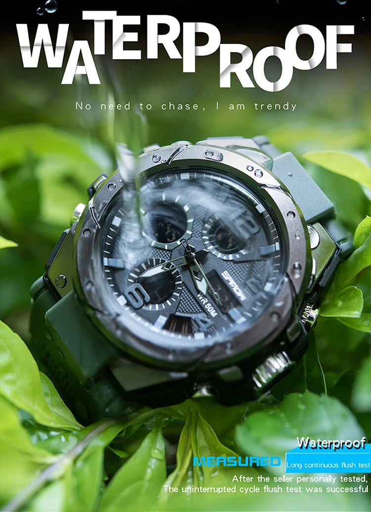 Reloj Militar SANDA Digital LED Doble Pantalla para Hombre