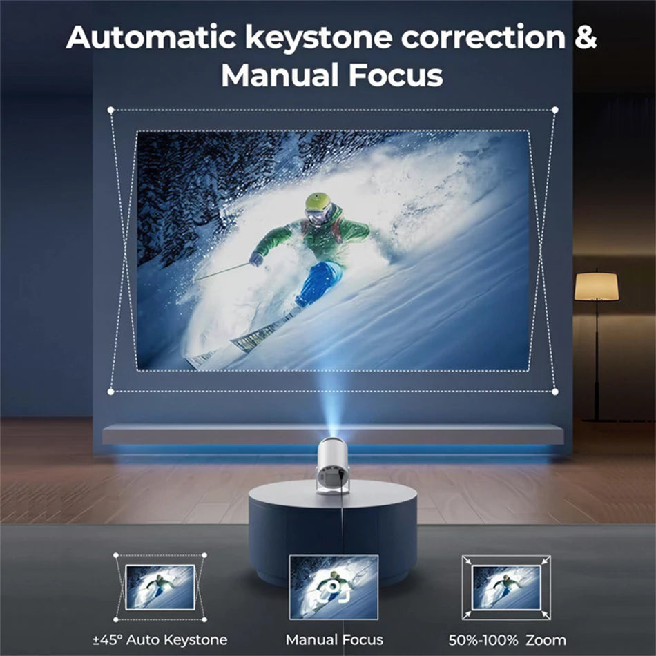 Nuevo Proyector HY300 2026, 4K, Android 11, Wifi6, 290ANSI, Allwinner H713, BT5.0, 1080P, 1280*720P, Cine, Portátil para Exteriores ﻿