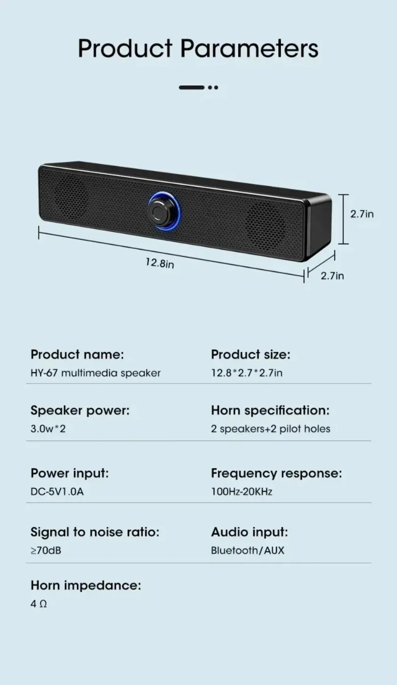 Serie K2852 sonido de cine en casa Svstem BT 3D envolvente barra de sonido larga altavoz de PC para TV barra de sonido caja Subwoofer caja de música estéreo