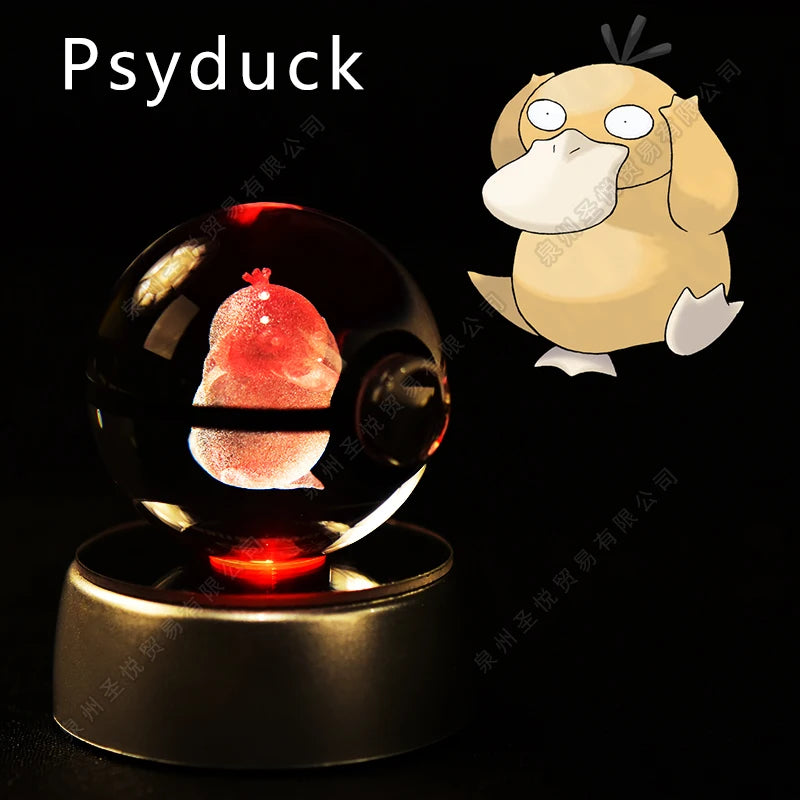 Lámpara Nocturna Pokémon Bola de Cristal 3D Pikachu