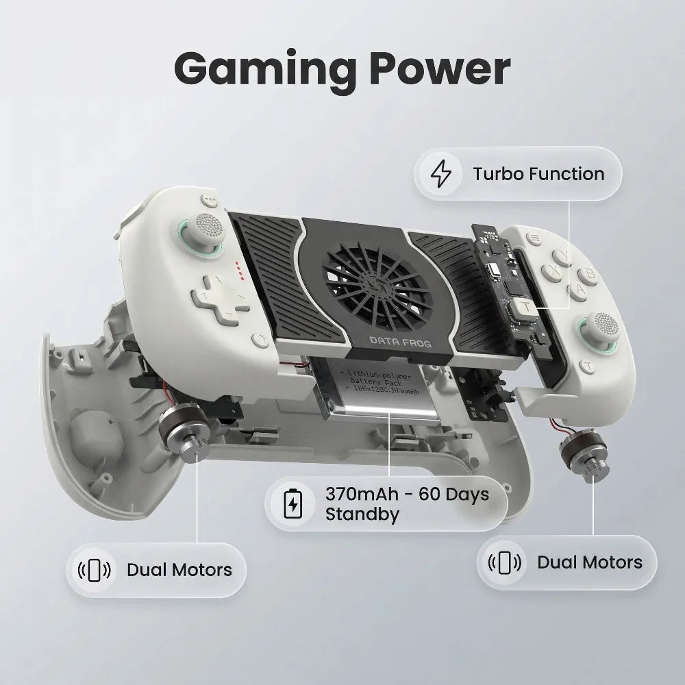Controlador de Juego Inalámbrico con Ventilador de Refrigeración, Gamepad Extensible para Android, iOS, PC/Switch, Xbox con Joysticks de Efecto Hall