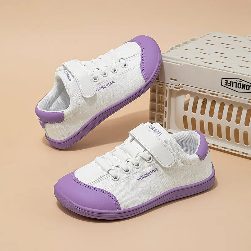 HOBIBEAR, zapatos descalzos para niños, punta ancha, zapatillas minimalistas para caminar con caída cero, zapatos casuales cómodos de cuero Artificial