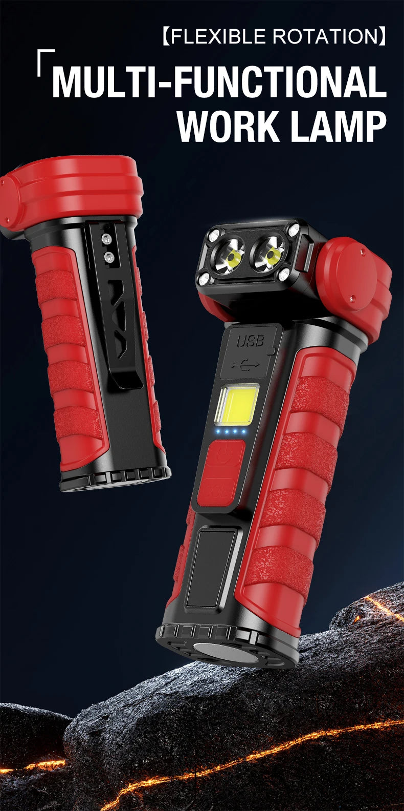 Linterna de Bolsillo LED Magnética Mini Llavero Alta Potencia