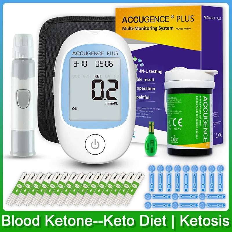 Kit medidor de cetonas en sangre con tiras reactivas para dieta keto