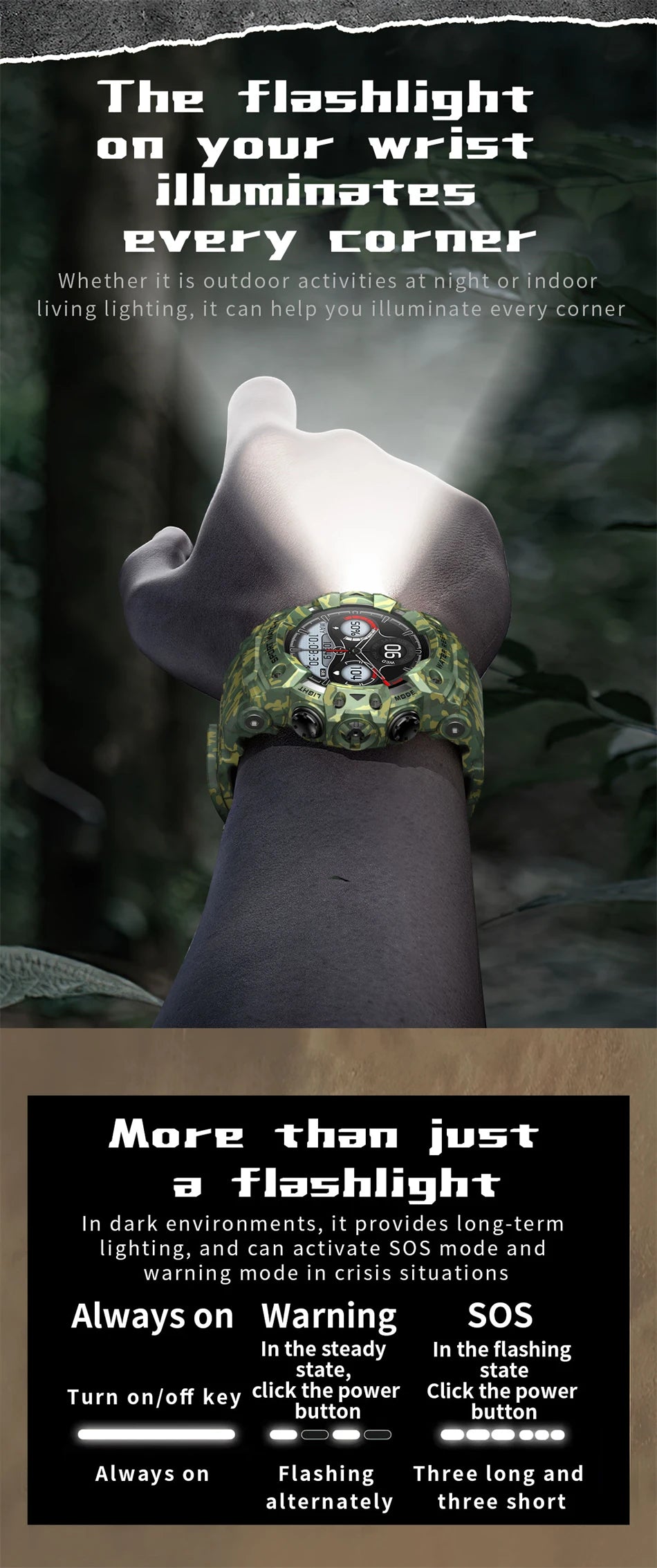 Reloj Inteligente Militar 100+ Deportes IP68