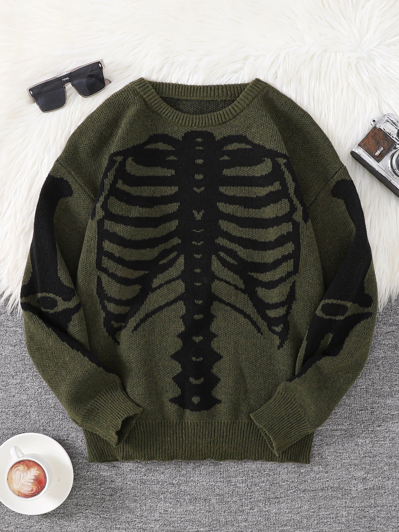 Nuevo Popular Otoño e Invierno Backbone Jacquard patrón pulóver suéter Casual cuello redondo tejido jersey de los hombres