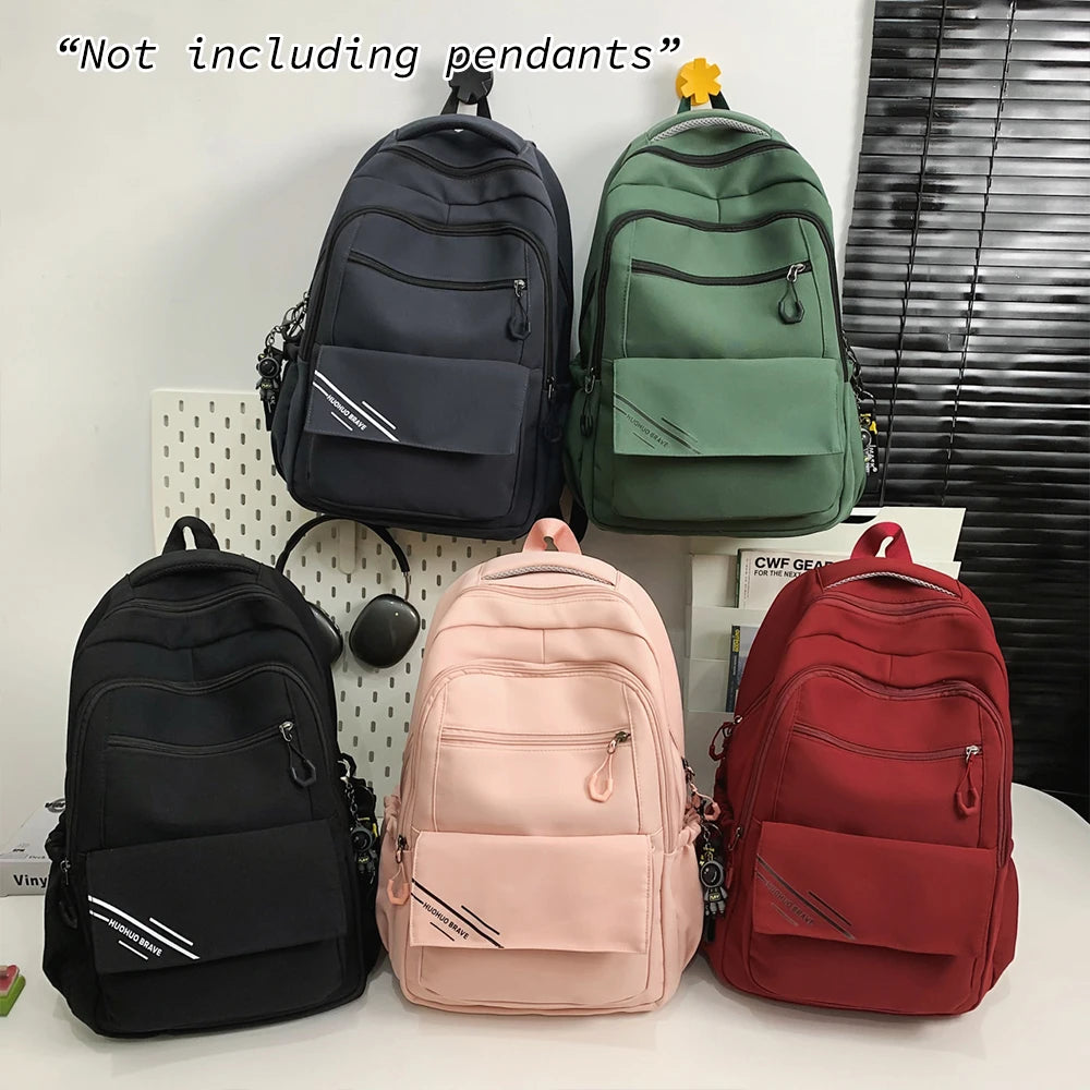 Mochila de Nailon de Gran Capacidad con Bolsillo Oculto, Mochila Escolar Resistente, Bolso Casual para Uso Diario y Viajes