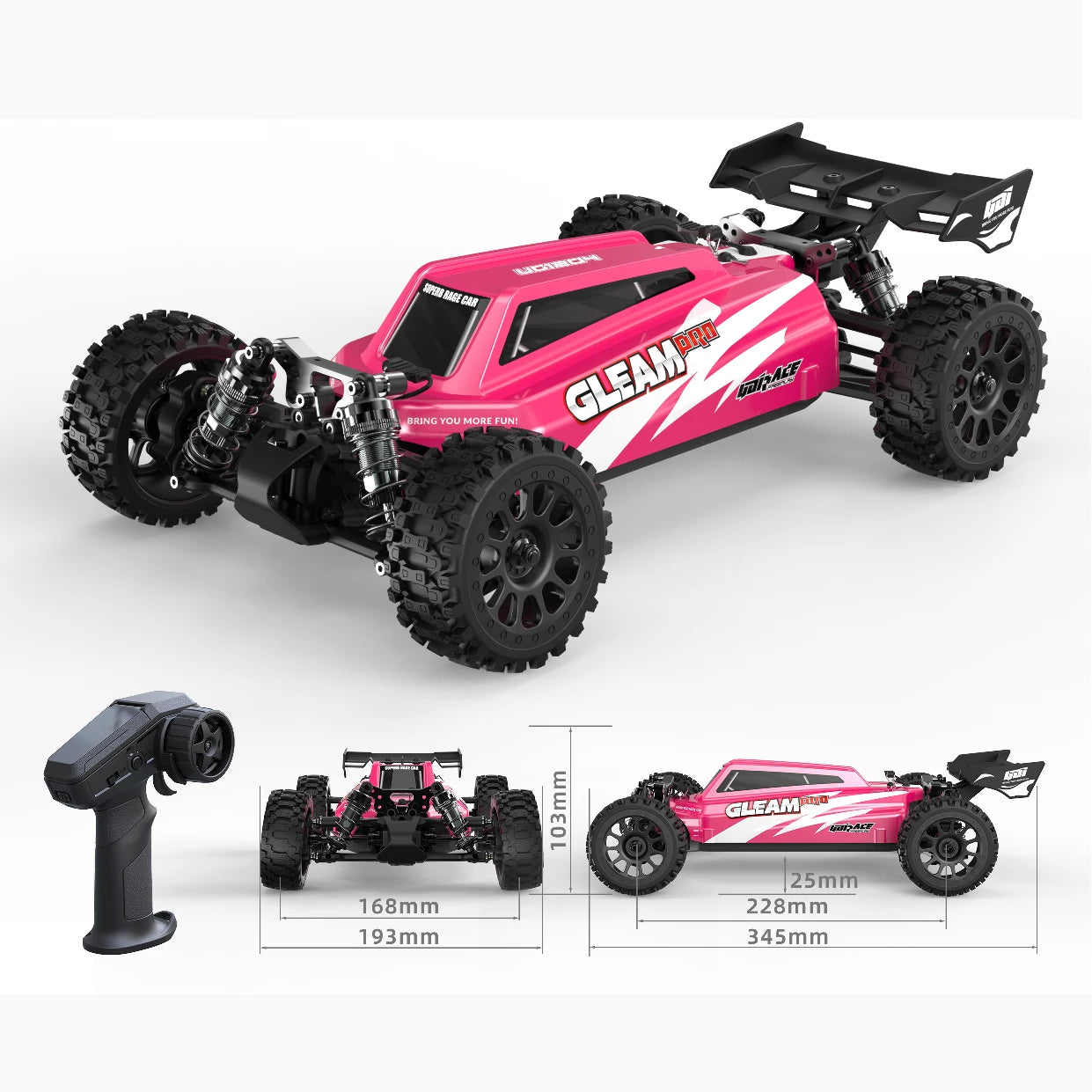 Camioneta RC 1/12 4WD sin Escobillas, Ultra Rápida, Todoterreno para Desierto