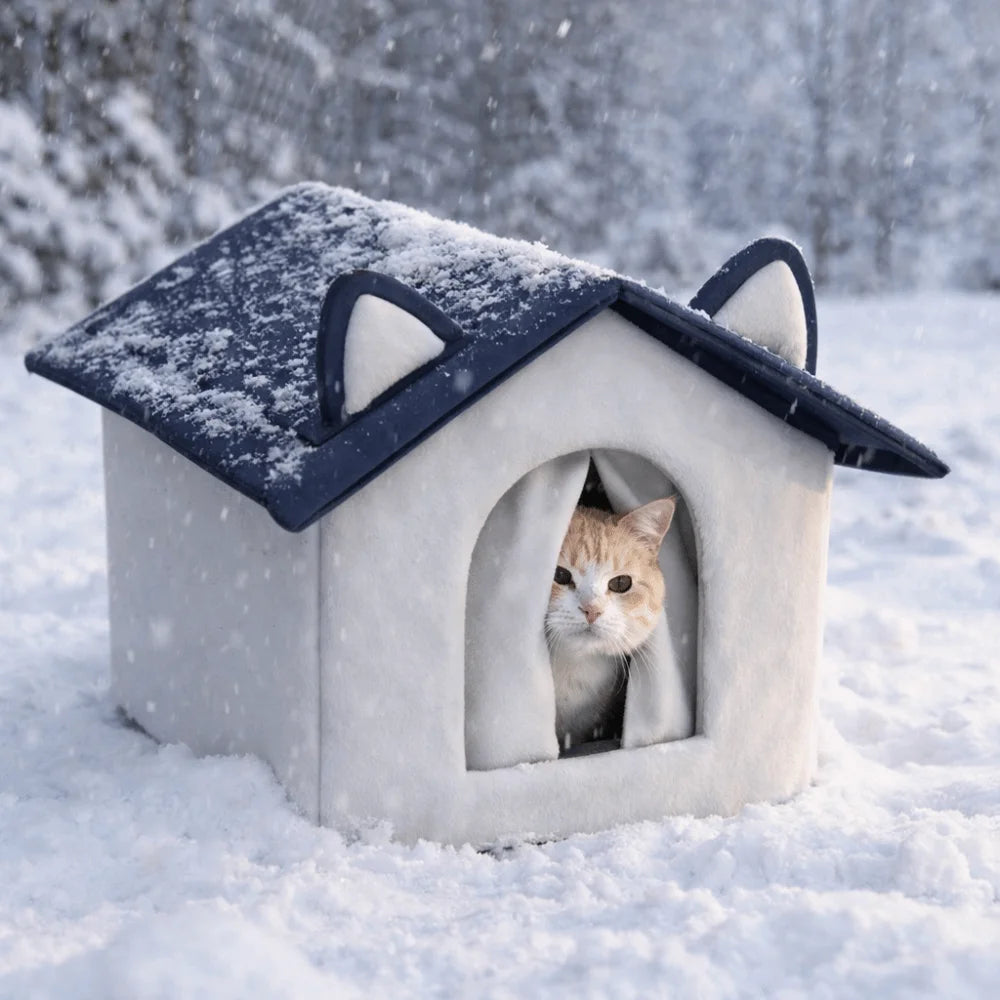 Refugio Aislado para Gatos de Exterior — Impermeable y Resistente
